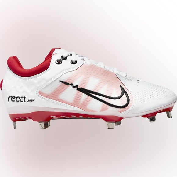 Nike Hyperdiamond 4 Elite React Softball Cleat Spikes University Red White Sz 9 - Picture 3 of 11